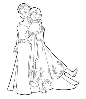 Elsa boyama sayfası, Elsa coloring page, Anna Elsa’ya Sarılma, 