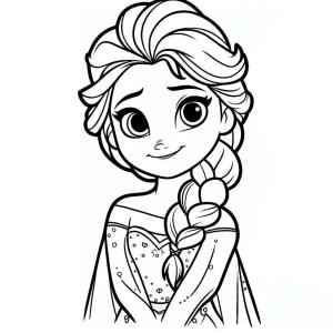 Elsa boyama sayfası, Elsa coloring page, Elsa’yı gülümserken çizin, 