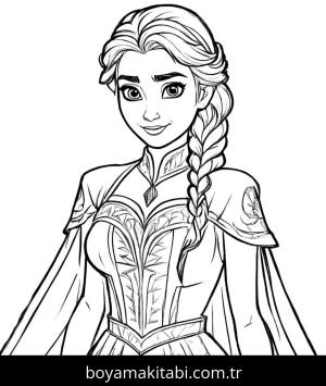 Elsa boyama sayfası, Elsa coloring page, şekilli, mutlu, tatlı