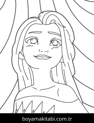Elsa boyama sayfası – PDF indir, sevimli karakter