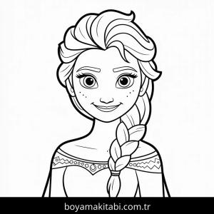 Elsa boyama sayfası – boyama etkinliği, çocuk aktivitesi