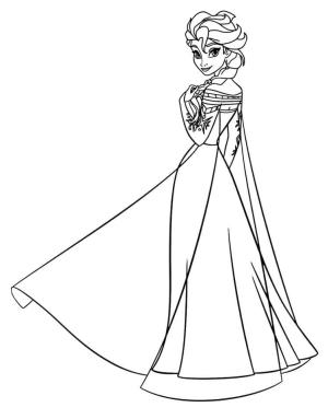 Elsa boyama sayfası, Elsa coloring page, Elsa Ayakta, 