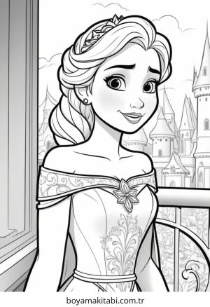 Elsa boyama sayfası – keyifli zaman, renkli çizimler