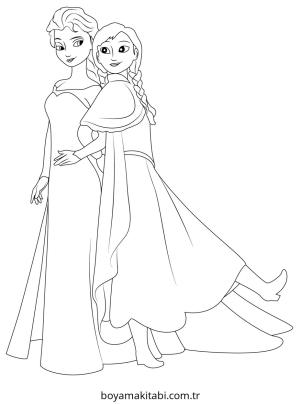 Elsa boyama sayfası – sevimli karakter, sanatsal çalışma