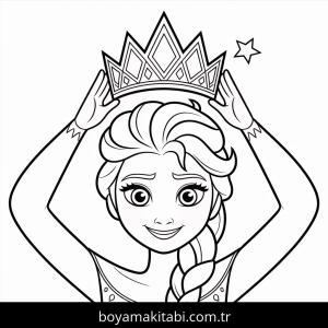 Elsa boyama sayfası – eğitici aktivite, yaratıcılık
