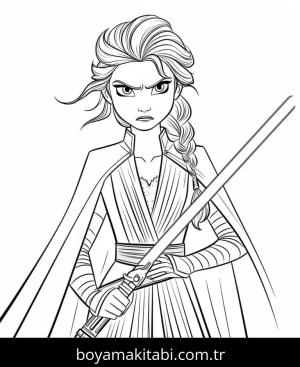 Elsa boyama sayfası – sanatsal çalışma, çocuklar için