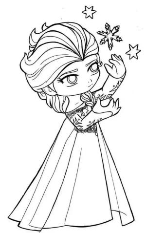 Elsa boyama sayfası, Elsa coloring page, Sevimli Küçük Elsa, 