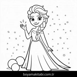 Elsa boyama sayfası – keyifli zaman, renkli çizimler