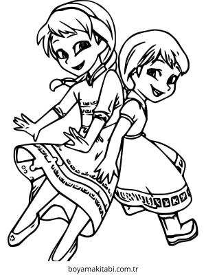 Elsa boyama sayfası – basit çizim, kolay boyama