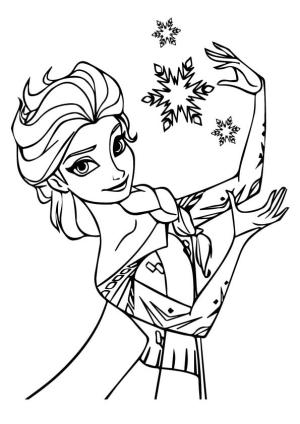 Elsa boyama sayfası, Elsa coloring page, Kar Tanesi ile Elsa, 