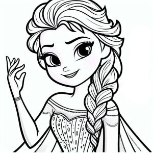 Elsa boyama sayfası, Elsa coloring page, Elsa’nın temel çizimi, 