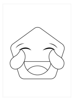 Emoji boyama sayfası, coloring page, Mutlu Gözyaşları Emojisi,