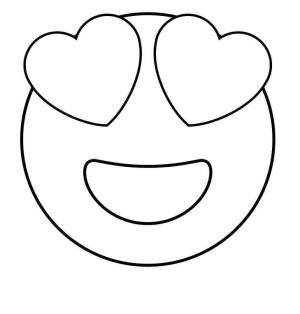 Emoji boyama sayfası, coloring page, Aşk Emojisi,