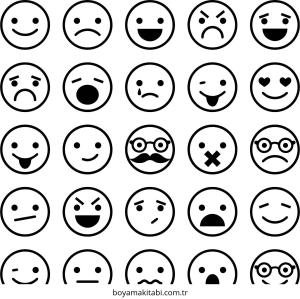 Emoji boyama sayfası – el becerilerini geliştirir, boyama çalışması