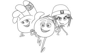 Emoji boyama sayfası, coloring page, Üç Emoji Çizimi,