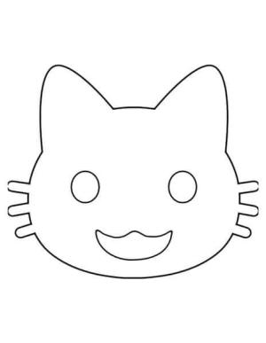 Emoji boyama sayfası, coloring page, Eğlenceli Kedi Emojisi,