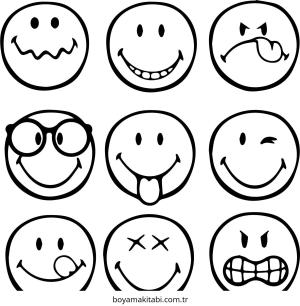 Emoji boyama sayfası – çocuklar için, çizgi film temalı