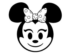 Emoji boyama sayfası, coloring page, Minnie Fare Emojisi,