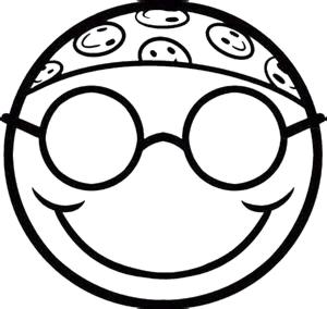 Emoji boyama sayfası, coloring page, Gülümseyen Havalı Emoji,