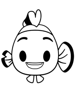 Emoji boyama sayfası, coloring page, Balık Emoji,