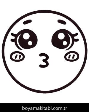 Emoji boyama sayfası – sevimli karakter, sanatsal çalışma