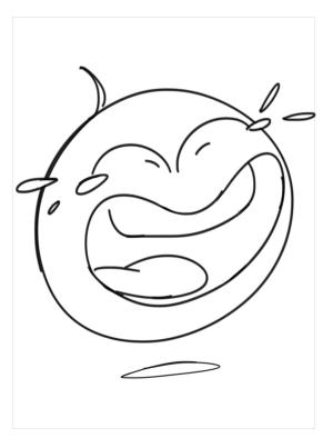Emoji boyama sayfası, coloring page, Ağlayan Emoji,