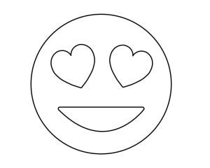 Emoji boyama sayfası, coloring page, Aşık Emoji,
