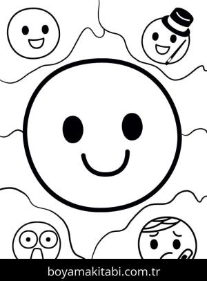 Emoji boyama sayfası – eğitici aktivite, yaratıcılık