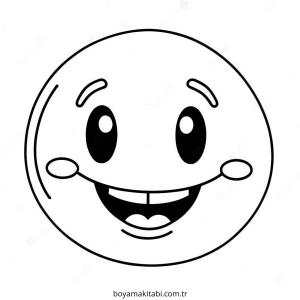 Emoji boyama sayfası – çizgi film temalı, basit çizim