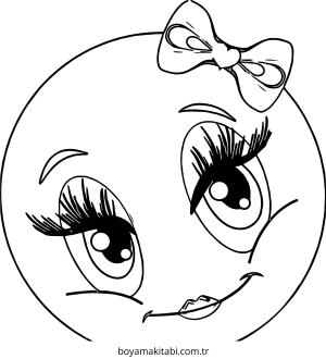 Emoji boyama sayfası – sevimli karakter, sanatsal çalışma