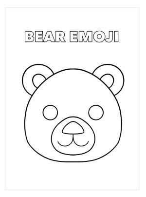 Emoji boyama sayfası, coloring page, Emoji Ayı,