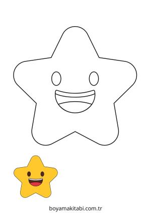 Emoji boyama sayfası – PDF indir, sevimli karakter