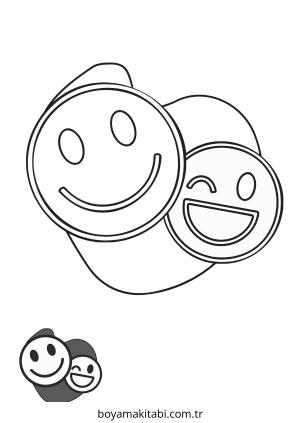 Emoji boyama sayfası – çocuklar için, çizgi film temalı