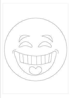 Emoji boyama sayfası, coloring page, Gülen Emoji,