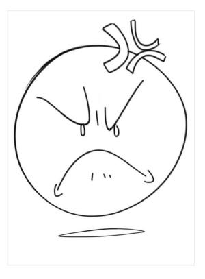 Emoji boyama sayfası, coloring page, Kızgın Emoji,