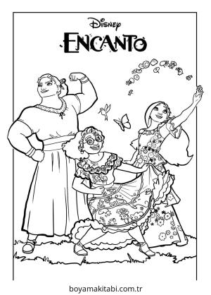 Encanto boyama sayfası – sevimli karakter, sanatsal çalışma