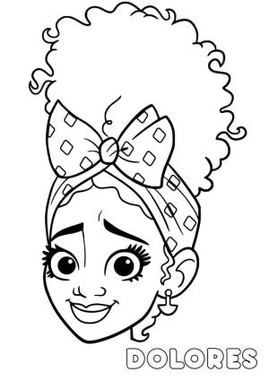 Encanto boyama sayfası,  coloring page, Encanto’dan Dolores Madrigal’i çizin, 