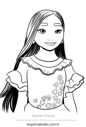 Encanto boyama sayfası – el becerilerini geliştirir, boyama çalışması
