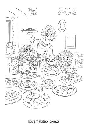 Encanto boyama sayfası – boyama etkinliği, çocuk aktivitesi