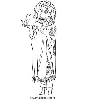 Encanto boyama sayfası – çizgi film temalı, basit çizim