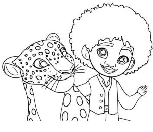 Encanto boyama sayfası,  coloring page, Encanto’dan Antonio ve Jaguar’ı çizmek, 