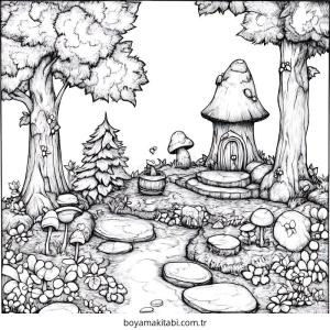 Enchanted Forest boyama sayfası – eğitici aktivite, yaratıcılık