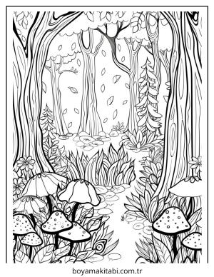 Enchanted Forest boyama sayfası – ücretsiz yazdır, boyama etkinliği