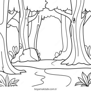 Enchanted Forest boyama sayfası – boyama çalışması, yaratıcılığı geliştirir