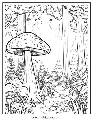 Enchanted Forest boyama sayfası – boyama etkinliği, çocuk aktivitesi
