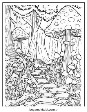 Enchanted Forest boyama sayfası – okul öncesi, evde etkinlik