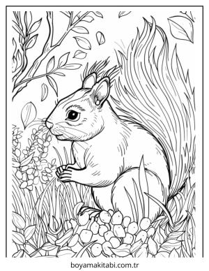 Enchanted Forest boyama sayfası – kolay boyama, eğitici aktivite