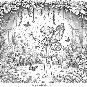 Enchanted Forest boyama sayfası – keyifli zaman, renkli çizimler
