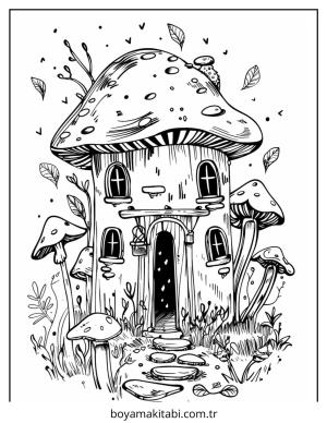 Enchanted Forest boyama sayfası – basit çizim, kolay boyama