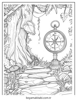 Enchanted Forest boyama sayfası – sanatsal çalışma, çocuklar için